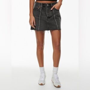 NWT Levis Recrafted Icon Black Button Fly Denim Skirt 26‎